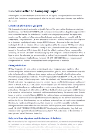 First page of the Business Letter Format .docx, showing letterhead and other jurisdictions