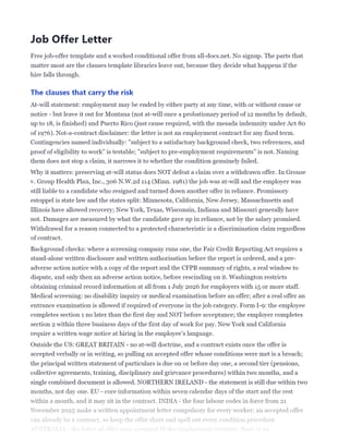 First page of the Job Offer Letter .docx, showing worked example and template