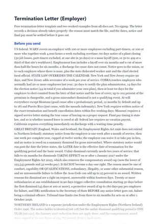 First page of the Termination Letter .docx, showing before you send and template